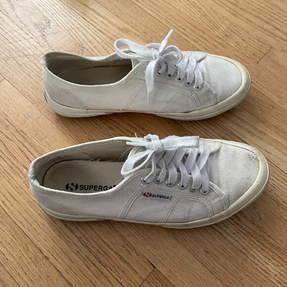 Superga Canvas Platform Sneakers 9 White - Picture 4 of 7